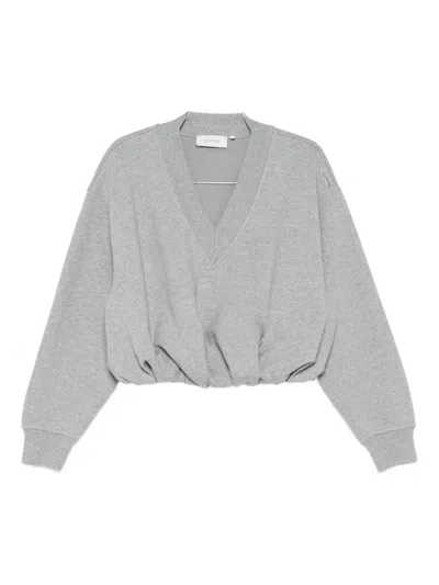 Sportmax V-neck Sweatshirt In Gray