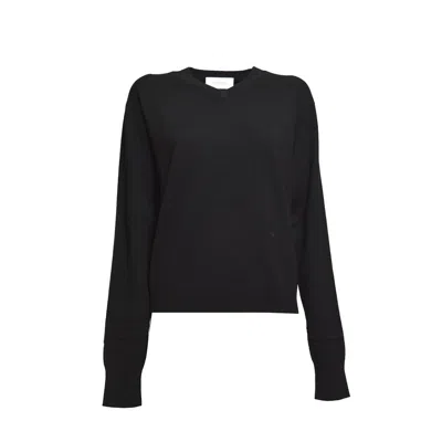 Sportmax V-neck Wool And Cashmere Blend Pullover In Black