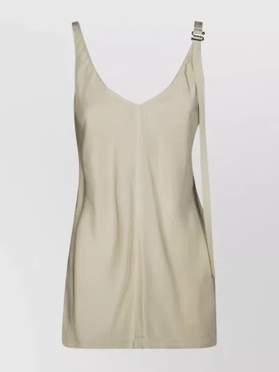Sportmax V-neckline Top With Adjustable Strap And Seam Detailing In Neutral