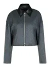 Sportmax Vacuo Anthracite Virgin Wool Jacket In Black