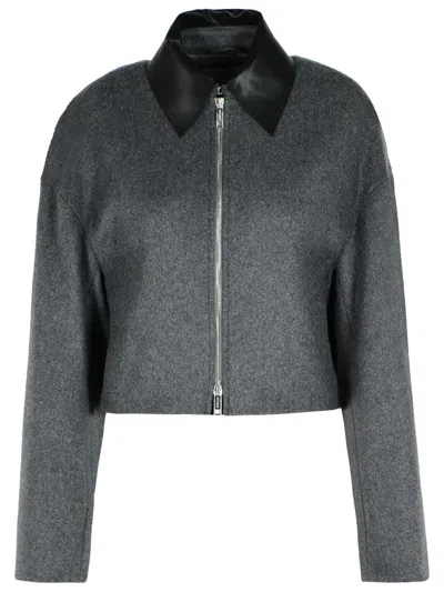 SPORTMAX SPORTMAX 'VACUO' ANTHRACITE VIRGIN WOOL JACKET