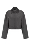 Sportmax Cropped Vacuo Jacket In Virgin Wool In Black