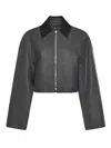 Sportmax Cropped Vacuo Jacket In Virgin Wool In Black