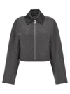 Sportmax Cropped Vacuo Jacket In Virgin Wool In Black