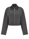 Sportmax Cropped Vacuo Jacket In Virgin Wool In Black