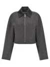 Sportmax Cropped Vacuo Jacket In Virgin Wool In Black