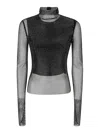Sportmax Gerarda Crystal Mesh Top In Black