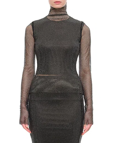 SPORTMAX SPORTMAX VALDAI LONG SLEEVE CRYSTAL TOP