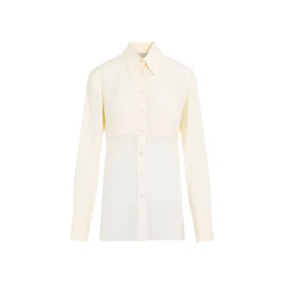 SPORTMAX VANILLA WHITE VISCOSE BOA SHIRT