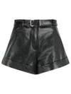Sportmax 'vasaio' Black Leather Shorts In Black
