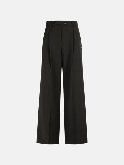 Sportmax 'vela' Dark Brown Virgin Wool Pants