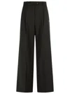 Sportmax Oversized Stretch Wool Trousers In Black