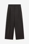 Sportmax Button Wool Trousers In Black