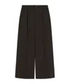 Sportmax Oversized Stretch Wool Trousers - Dark Brown In Black