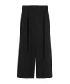 Sportmax Oversized Stretch Wool Trousers - Dark Brown In Black