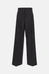 Sportmax Oversized Stretch Wool Trousers In Black