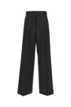 Sportmax Oversized Stretch Wool Trousers In Black