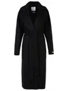 Sportmax Black Wide Notched Lapel Coat In Black