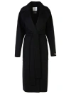 Sportmax Black Wide Notched Lapel Coat In Black