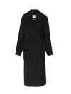 Sportmax Veleno Wool Blend Long Coat In Black