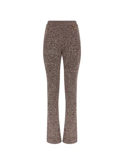 Sportmax Velo Ribbed-knit Trousers In Gray