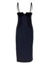 Sportmax Velvet-cup Corset Dress In Blue