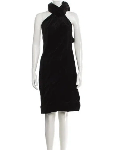 Pre-owned Sportmax Velvet Knee-length Dress W/ Tags In Black