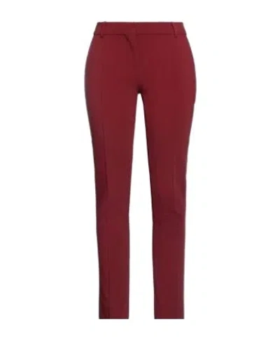 Sportmax Versatile Solid Color Stretch Skinny Casual Pants In Burgundy