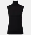Sportmax Vertigo Sleeveless Virgin Wool Sweater In Black