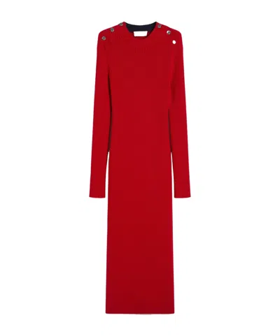 Sportmax Vestido De Punto De Lana Pura In Red