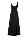 Sportmax Scoop Neck Sleeveless Dress With Flared Hem In Black