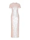 Sportmax Slit Back Midi Dress With Sequin Embellishment In Pink