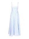 Sportmax Filmato Sleveless Cotton Striped Midi Dress Dresses Multicolor In Blue