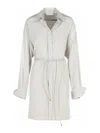 Sportmax Eolie Grey Silk Dress In Silver