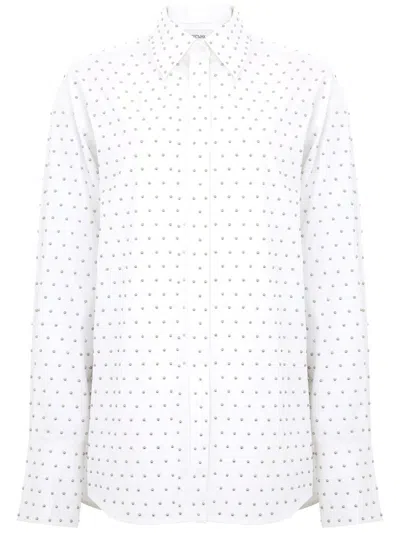 Sportmax Vicky Shirt In Cotton With Beads In White