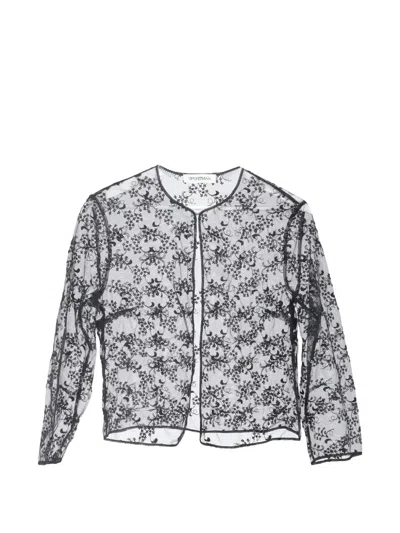 Pre-owned Sportmax Vintage Embroidered Top In Black