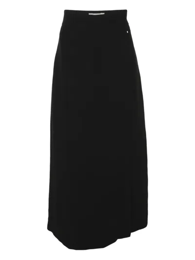 Pre-owned Sportmax Vintage Fluid Maxi Skirt In Black