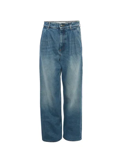 Pre-owned Sportmax Vintage Four-pockets Washed Jeans In Blue