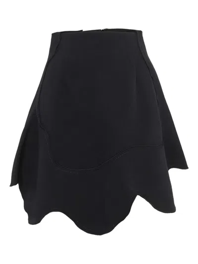 Pre-owned Sportmax Vintage Layered A-line Skirt In Black
