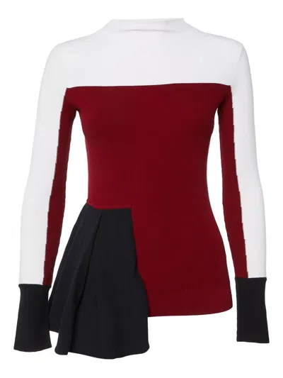 Pre-owned Sportmax Vintage Panelled Layered Top In Red