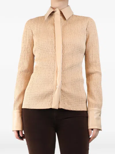Pre-owned Sportmax Vintage Shirred Shirt In Neutral