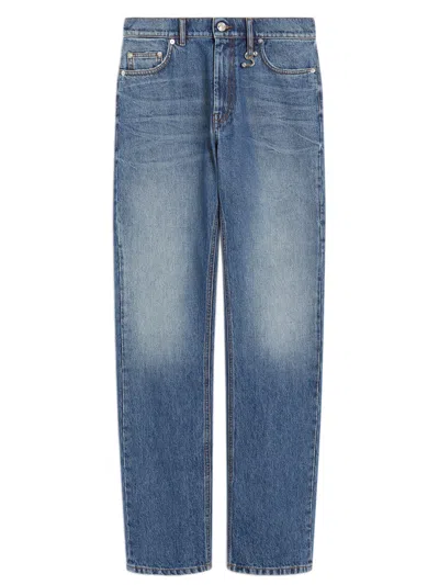Sportmax Vintage Straight Leg Jeans With Custom Details In Blue