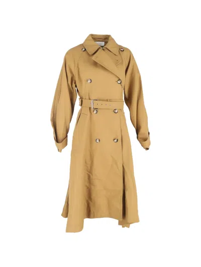 Pre-owned Sportmax Vintage Zamia Double-breasted Trench Coat In Neutral