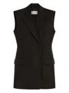 Sportmax Sleeveless Stretch Wool Blazer Minidress In Black