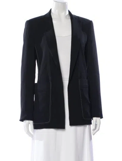 Pre-owned Sportmax Virgin Wool Blazer In Blue