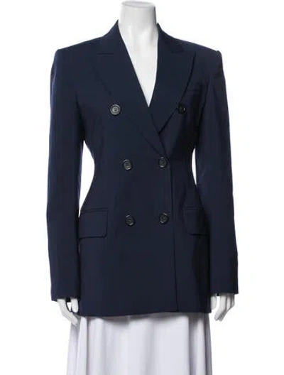 Pre-owned Sportmax Virgin Wool Blazer In Blue