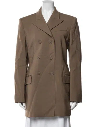Pre-owned Sportmax Virgin Wool Blazer In Brown