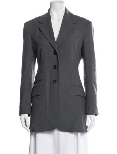 Pre-owned Sportmax Virgin Wool Blazer In Gray