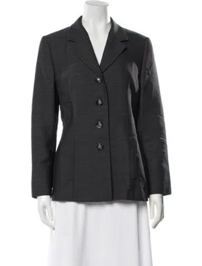 Pre-owned Sportmax Virgin Wool Blazer In Grey