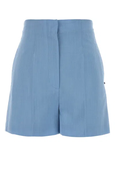 Sportmax Virgin Wool Blend Bermuda Shorts In Blue